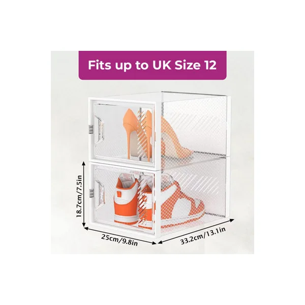 Neo White 12 pcs Transparent Large Shoe Storage Boxes