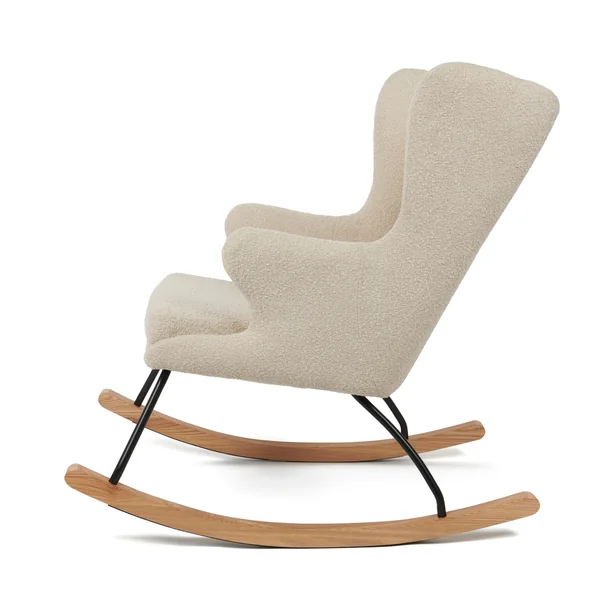 Nested Roma nursing chair and footstool - Natural boucle