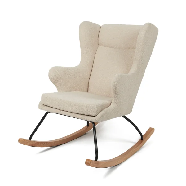 Nested Roma nursing chair and footstool - Natural boucle