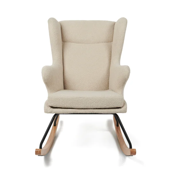 Nested Roma nursing chair and footstool - Natural boucle