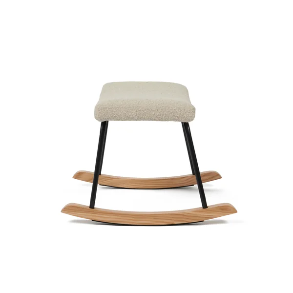 Nested Roma nursing chair and footstool - Natural boucle