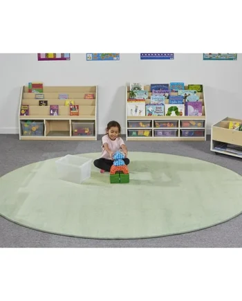 Neutral Oval Classroom Carpet