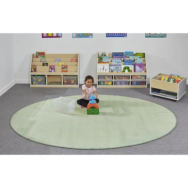 Neutral Oval Classroom Carpet