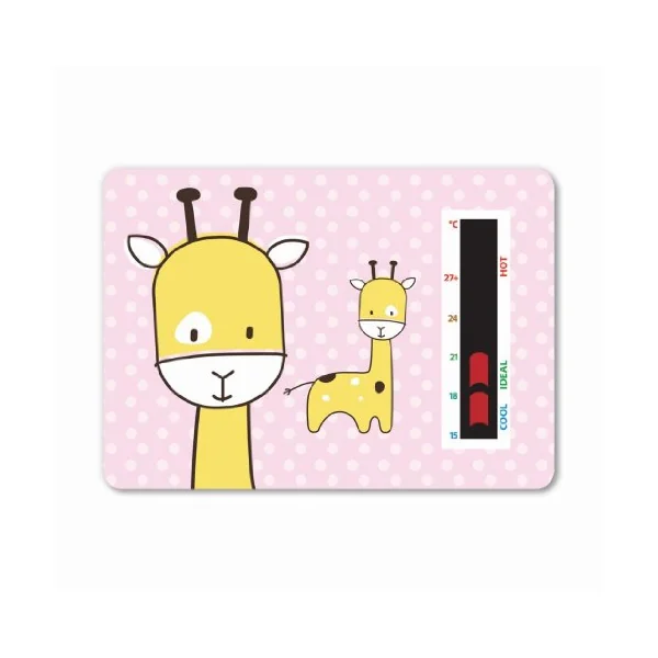 New! Baby Giraffe Room Thermometer (Pink) - to Help You Maintain a Safe Temperature for Your Baby or Toddler with New Moving line Technology. A Gentle Design to fit in with Any Nursery Theme.