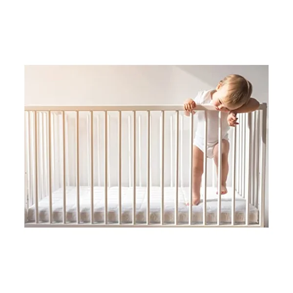 New Toddler Baby Cot Bed Mattress 140 x 70 x 7.5 cm - Breathable Crib Mattress with Polycotton Cover, Fits Various Cosatto, John Lewis Cribs - UK Fire Safe