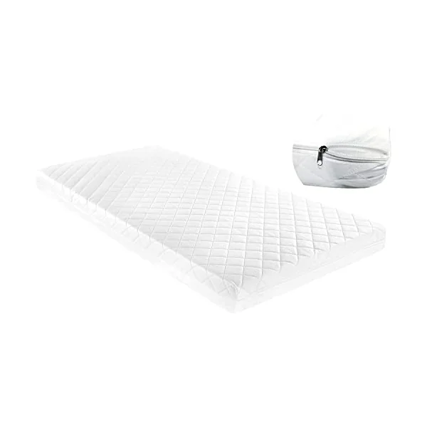 New Toddler Baby Cot Bed Mattress 140 x 70 x 7.5 cm - Breathable Crib Mattress with Polycotton Cover, Fits Various Cosatto, John Lewis Cribs - UK Fire Safe