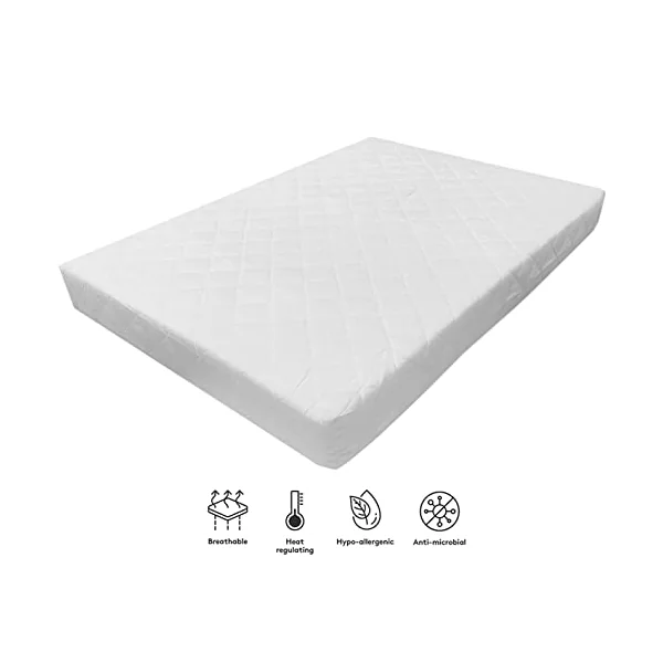 New Toddler Baby Cot Bed Mattress 140 x 70 x 7.5 cm - Breathable Crib Mattress with Polycotton Cover, Fits Various Cosatto, John Lewis Cribs - UK Fire Safe