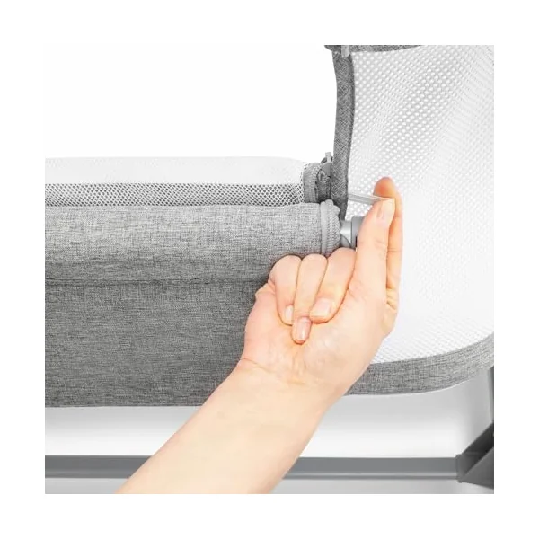 Next to me Crib 3 in 1 - Bedside Cots for Babies - Baby Bassinet with Breathable Mesh - Baby Cot with Mattress Included - 7 Height Levels - Wheels & Removable Side Panel - Suitable up to 9kg