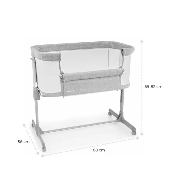 Next to me Crib 3 in 1 - Bedside Cots for Babies - Baby Bassinet with Breathable Mesh - Baby Cot with Mattress Included - 7 Height Levels - Wheels & Removable Side Panel - Suitable up to 9kg