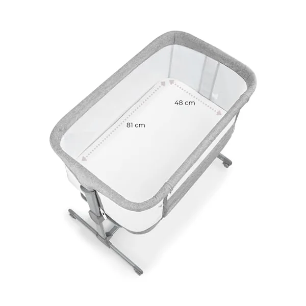 Next to me Crib 3 in 1 - Bedside Cots for Babies - Baby Bassinet with Breathable Mesh - Baby Cot with Mattress Included - 7 Height Levels - Wheels & Removable Side Panel - Suitable up to 9kg