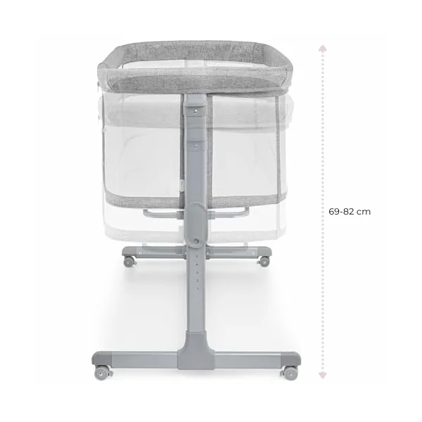 Next to me Crib 3 in 1 - Bedside Cots for Babies - Baby Bassinet with Breathable Mesh - Baby Cot with Mattress Included - 7 Height Levels - Wheels & Removable Side Panel - Suitable up to 9kg