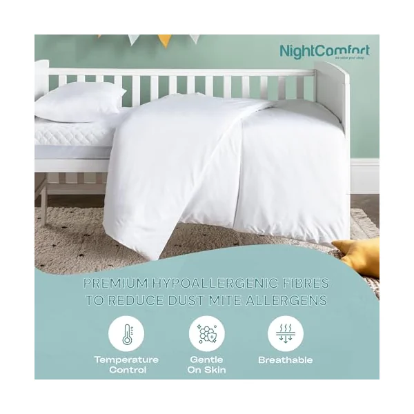 Night Comfort Luxury Anti-Allergy Hollowfibre Soft Touch Microfibre CotBed Duvet and Pillow Set (4.5 Tog Duvet)