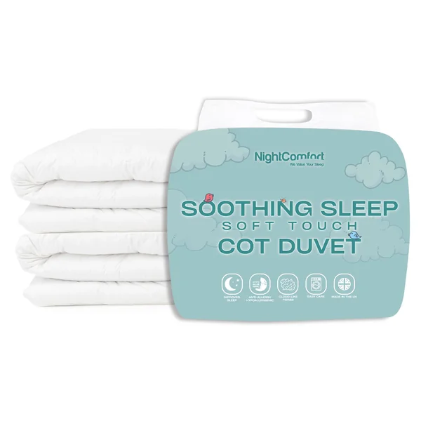 Night Comfort Luxury Anti-Allergy Hollowfibre Soft Touch Microfibre CotBed Duvet and Pillow Set (4.5 Tog Duvet)
