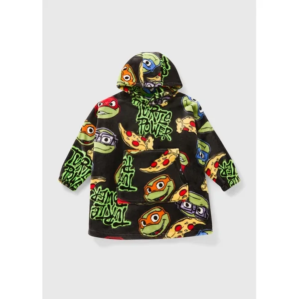 Ninja Turtles Boys Black Snuggle Hoodie (3-13yrs)
