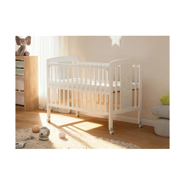 Nova -3-in-1 Wooden Baby Cot Bed,Baby Crib,Convertible Baby Bed with Teething Rail,5 Adjustable Bed Base Positions,Mattress Included,From Birth to 6 Years