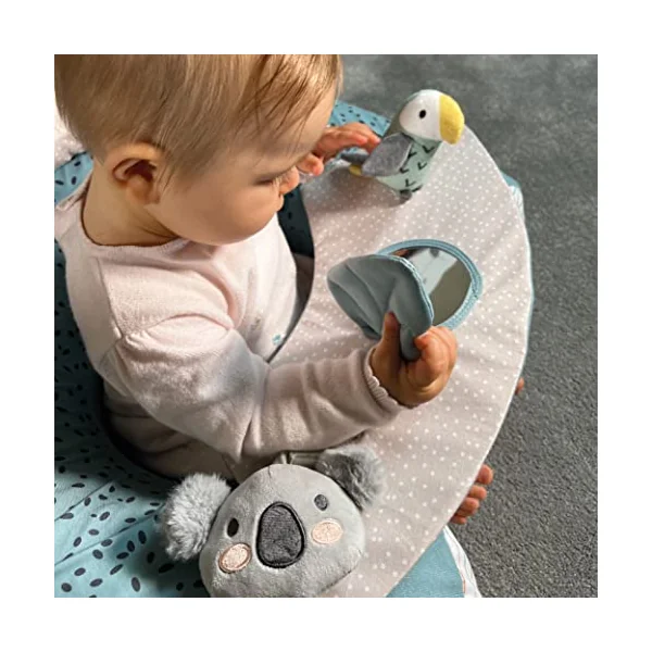 Nuby Animal Adventures Sit-Me-Up Baby Seat – Inflatable Sit & Play Floor Seat | Detachable Tray | Machine Washable | Suitable from 6 Months Plus & Animal Adventures Tummy Time Pillow
