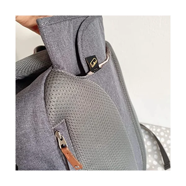 Nuby Baby Changing Bag Backpack with Changing Mat & Pockets, Grey