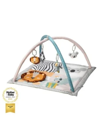 Nuby Baby Floormat with Padded Base & Plush Toys, 0M+, Animal Adventures | Baby Play Gym with Removable Toy Bar, Promotes Fine Motor Skills, Fun Baby Play Mat to Encourage Tummy Time