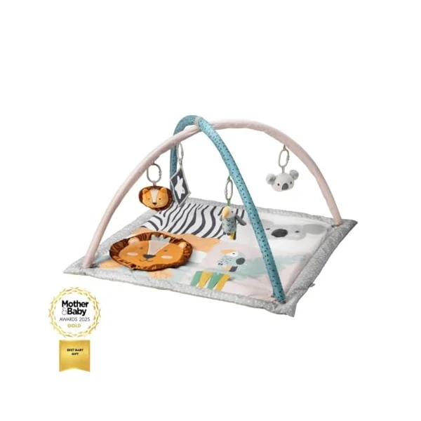 Nuby Baby Floormat with Padded Base & Plush Toys, 0M+, Animal Adventures | Baby Play Gym with Removable Toy Bar, Promotes Fine Motor Skills, Fun Baby Play Mat to Encourage Tummy Time