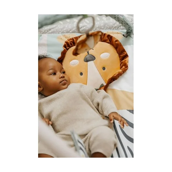 Nuby Baby Floormat with Padded Base & Plush Toys, 0M+, Animal Adventures | Baby Play Gym with Removable Toy Bar, Promotes Fine Motor Skills, Fun Baby Play Mat to Encourage Tummy Time