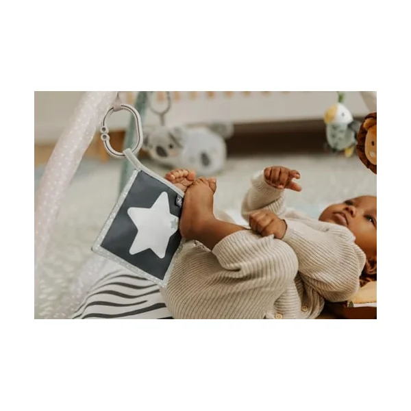 Nuby Baby Floormat with Padded Base & Plush Toys, 0M+, Animal Adventures | Baby Play Gym with Removable Toy Bar, Promotes Fine Motor Skills, Fun Baby Play Mat to Encourage Tummy Time