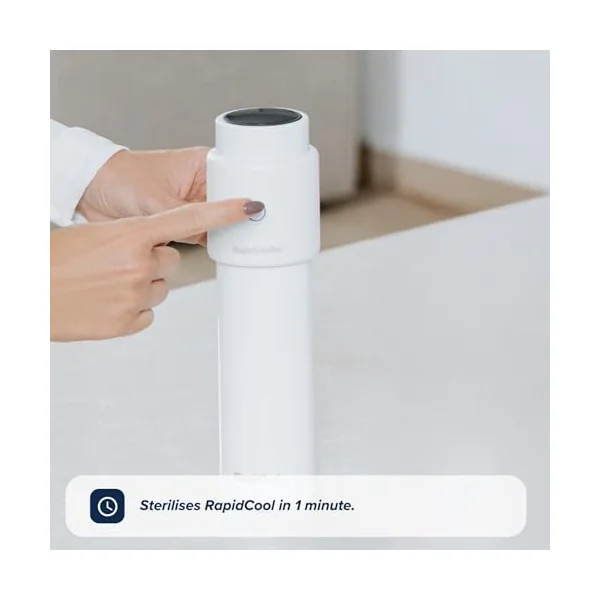 Nuby RapidSterilise Portable UV Steriliser, Made for RapidCool - 70 Uses per Charge | Auto Shut-Off | Kills 99.9% of Bacteria (White)