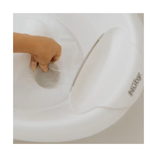 Nuby Sit Me Up Baby Bath with Built in Anti-Slip Bump and Soft Headrest - Bathtub Seat | Sitting Support | Suitable from 0-12 Months+ | Wash Cup and Plug Included