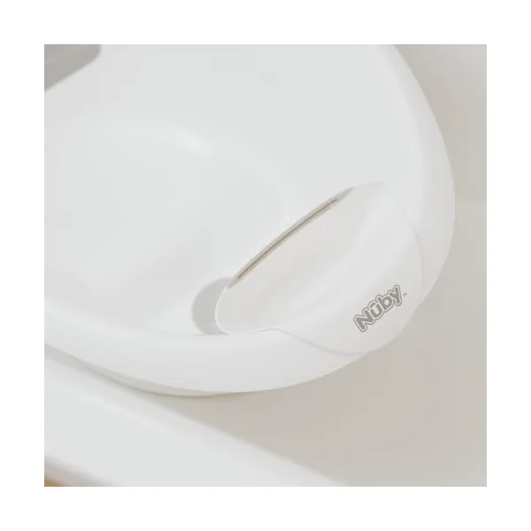 Nuby Sit Me Up Baby Bath with Built in Anti-Slip Bump and Soft Headrest - Bathtub Seat | Sitting Support | Suitable from 0-12 Months+ | Wash Cup and Plug Included