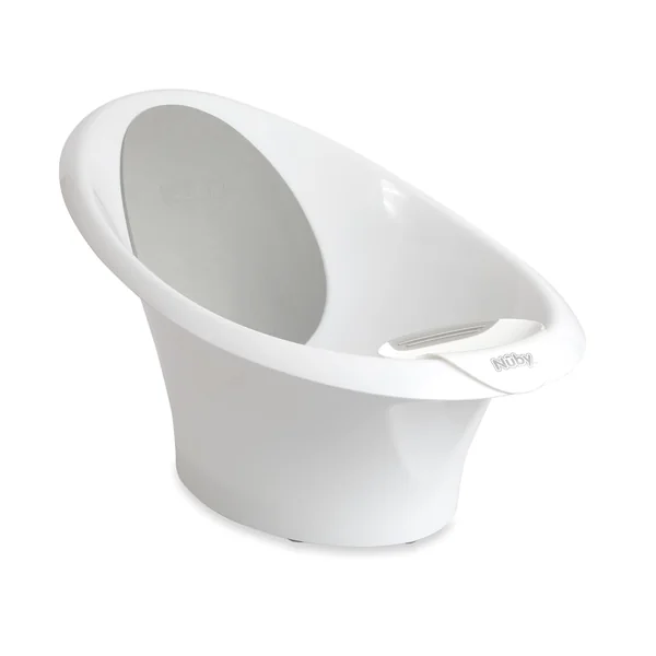 Nuby Sit Me Up Baby Bath with Built in Anti-Slip Bump and Soft Headrest - Bathtub Seat | Sitting Support | Suitable from 0-12 Months+ | Wash Cup and Plug Included