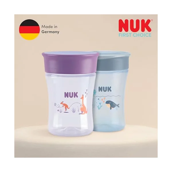 NUK Magic Cup Sippy Cup | 8+ Months | 230 ml | 360° Anti-Spill Rim to Drink from Any Direction | Leak-Proof | Washable | Disney Minnie Mouse