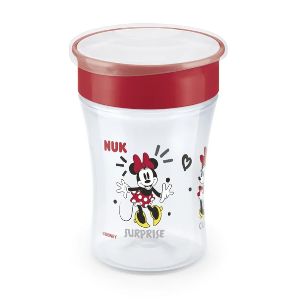 NUK Magic Cup Sippy Cup | 8+ Months | 230 ml | 360° Anti-Spill Rim to Drink from Any Direction | Leak-Proof | Washable | Disney Minnie Mouse