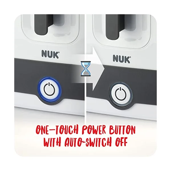 NUK Vario Express Bottle Steriliser | Steam Sterilises up to 6 Baby Bottles & Accessories in 6 Minutes | Auto Switch Off | Removable Basket & Poles | UK 3 Pin Plug