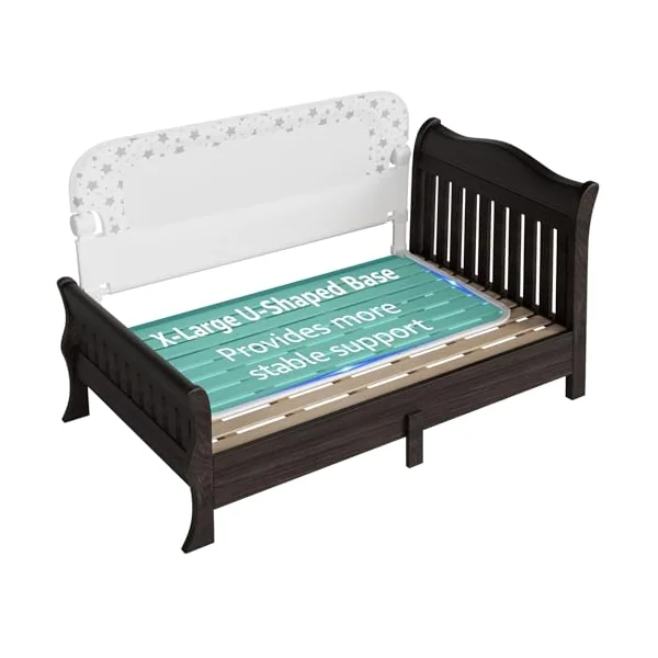 NUTIKAS Baby Bed Rail Guard for Crib - 58.9" Toddler Bed Rails for Twin,Full, Queen, Toddlers, Bunk Size Bed Swing Down Bedrail Extral Tall Child Safety Side Railing Guards for Kids