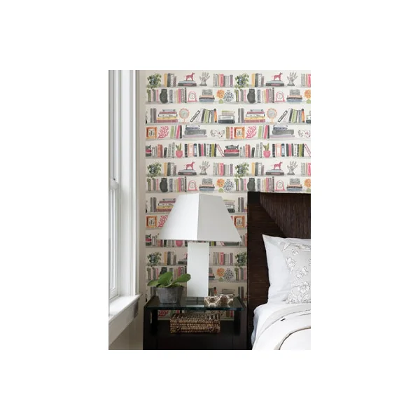 NuWallpaper NUS4535 Painterly Shelf Stories Novelty Peel & Stick Wallpaper, Pink