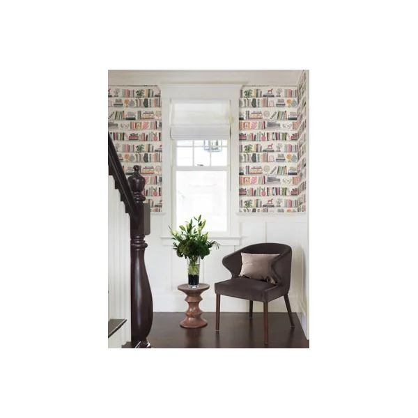 NuWallpaper NUS4535 Painterly Shelf Stories Novelty Peel & Stick Wallpaper, Pink