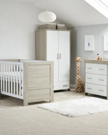 Obaby Nika 3 Piece Nursery Furniture Set - Grey Wash & White