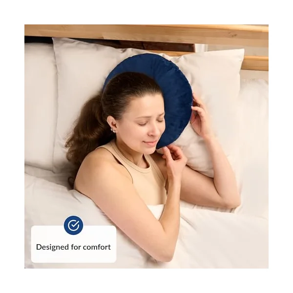 ODOXIA Ear Piercing Pillow for Side Sleepers | Donut Pillow for Ear Piercing | Cushion with Hole for CNH Relief | Adjustable Filling for Comfort | Ring Doughnut Cushion | CNH Solution