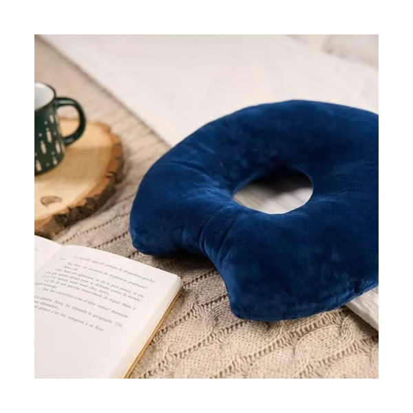 ODOXIA Ear Piercing Pillow for Side Sleepers | Donut Pillow for Ear Piercing | Cushion with Hole for CNH Relief | Adjustable Filling for Comfort | Ring Doughnut Cushion | CNH Solution