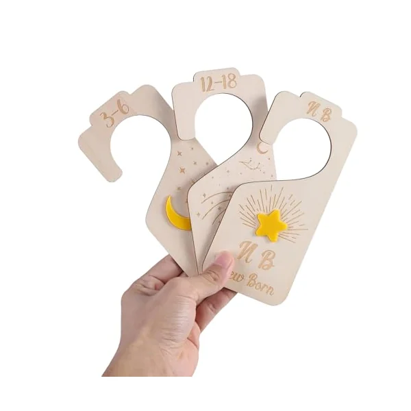 Of 7 Nursery Closet Size Organizers Wood Baby Clothes Dividers Practical Newborns to Toddler Clothing Separators Nursery Closet Organizers