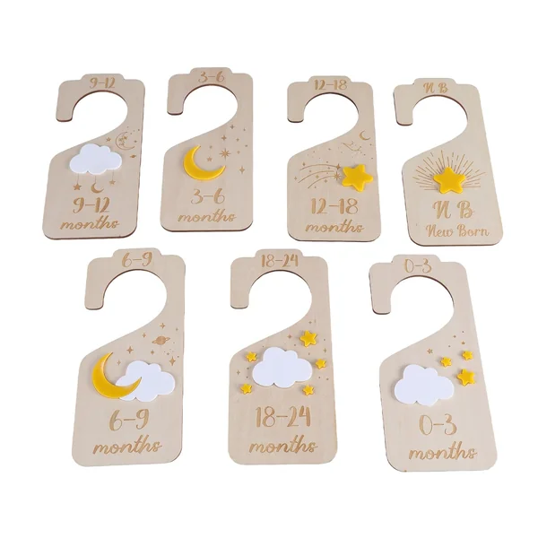 Of 7 Nursery Closet Size Organizers Wood Baby Clothes Dividers Practical Newborns to Toddler Clothing Separators Nursery Closet Organizers