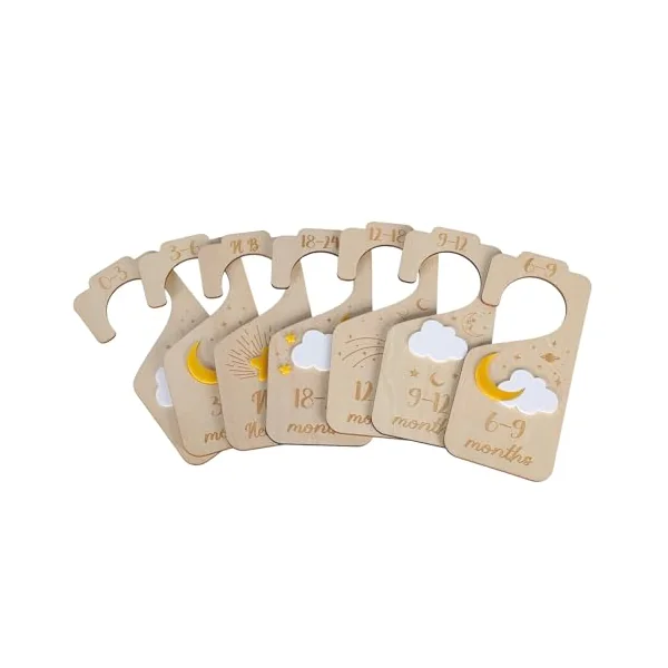 Of 7 Nursery Closet Size Organizers Wood Baby Clothes Dividers Practical Newborns to Toddler Clothing Separators Nursery Closet Organizers