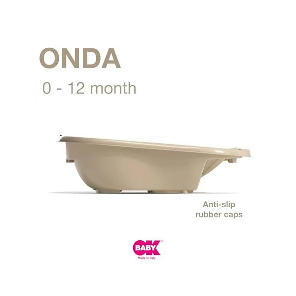 OKBABY Onda - Ergonomic Bath Tub for Baby Bathing 0-12 Months - Beige