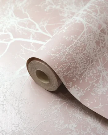 Ollerton Pink Trees Textured Wallpaper