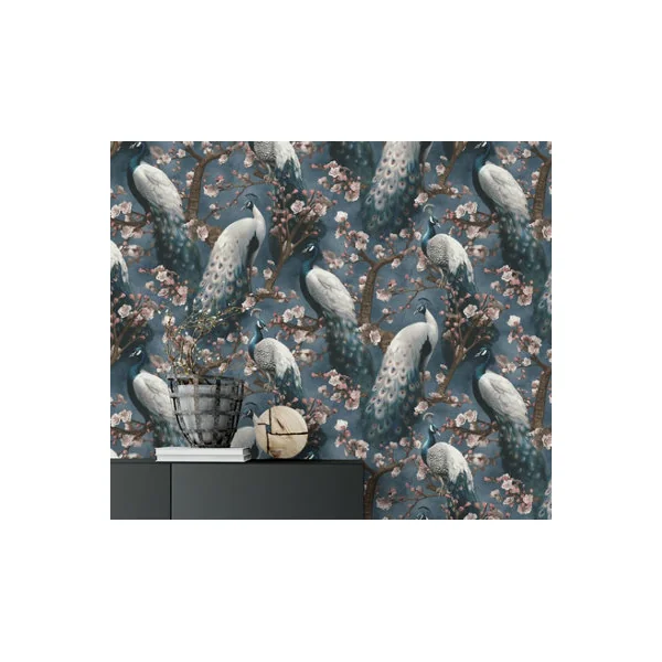 Opulent Peacock Navy Texture Embossed VInyl