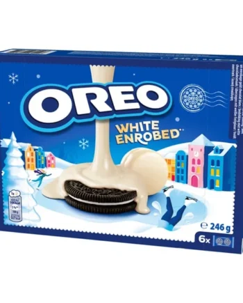 Oreo Snowy Enrobed White Chocolate Coated Biscuits 6 pack 246g x2