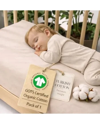 Organic Cotton Mini Crib Sheet 38x26, Graco Pack n Play, 4moms