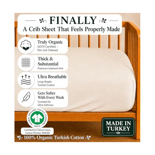 Organic Cotton Mini Crib Sheet 38x26, Graco Pack n Play, 4moms