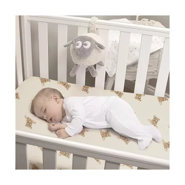 Organic Crib Sheets Fitted Crib Mattress Sheet 52x28 Inches 100% Muslin Cotton for Baby Girls & Boys, Soft Boho Neutral Toddler Bedding Bed Sheets Fits Well Standard Size Crib Mattress 28x52 Inches