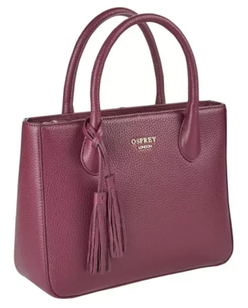 Osprey London Coast Leather Women's Grab Handbag, Grape