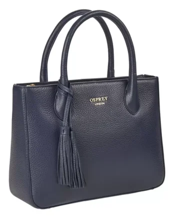 Osprey London Coast Leather Women's Grab Handbag, Navy